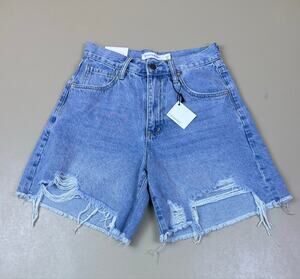 Statement Women’s Denim Shorts Size 5/27 High Rise Distressed Raw Hem NWT